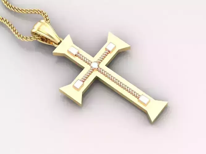 High Cross Pendant Light Gold 18K 4CP100