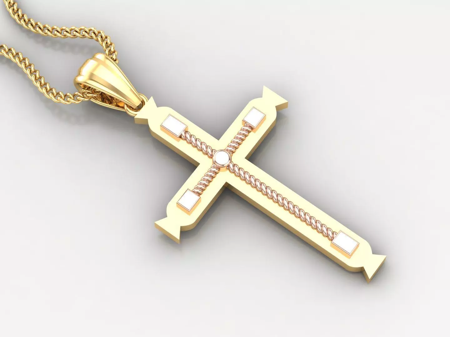 High Cross Pendant Light Gold 18K 4CP099 3D print model