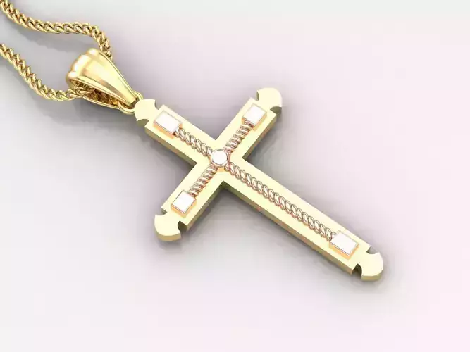 High Cross Pendant Light Gold 18K 4CP098