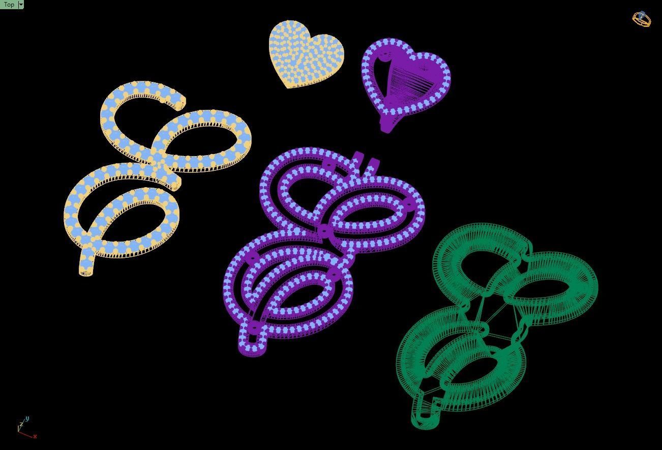 Custom Cursive Initial E Letter Diamond Pendant A to Z Alphabet 3D print model_16