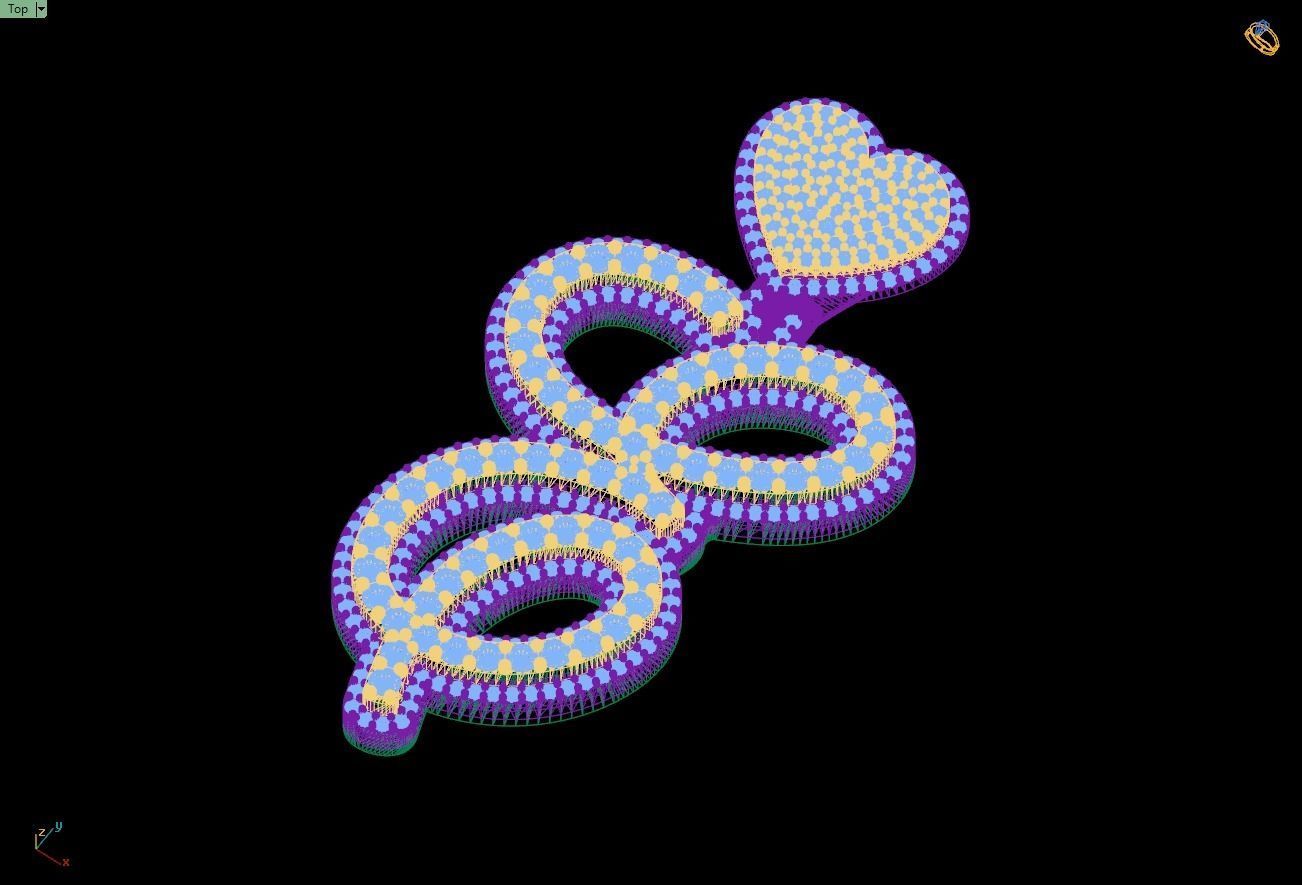 Custom Cursive Initial E Letter Diamond Pendant A to Z Alphabet 3D print model_15