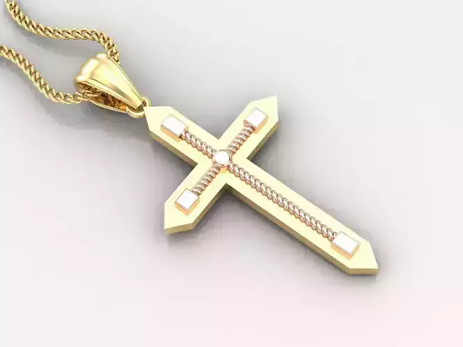 High Cross Pendant Light Gold 18K 4CP097