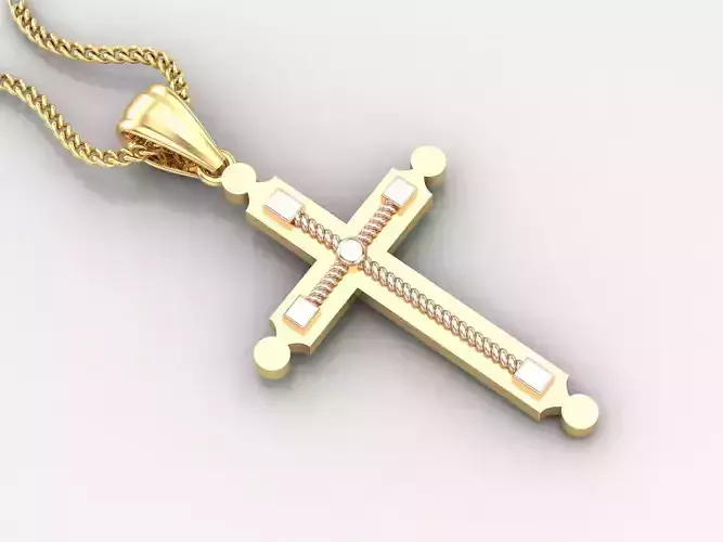 High Cross Pendant Light Gold 18K 4CP096