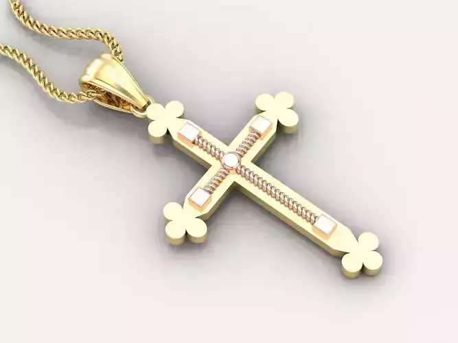 High Cross Pendant Light Gold 18K 4CP095