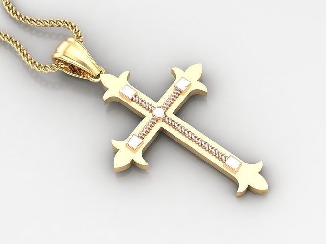 High Cross Pendant Light Gold 18K 4CP094 3D print model