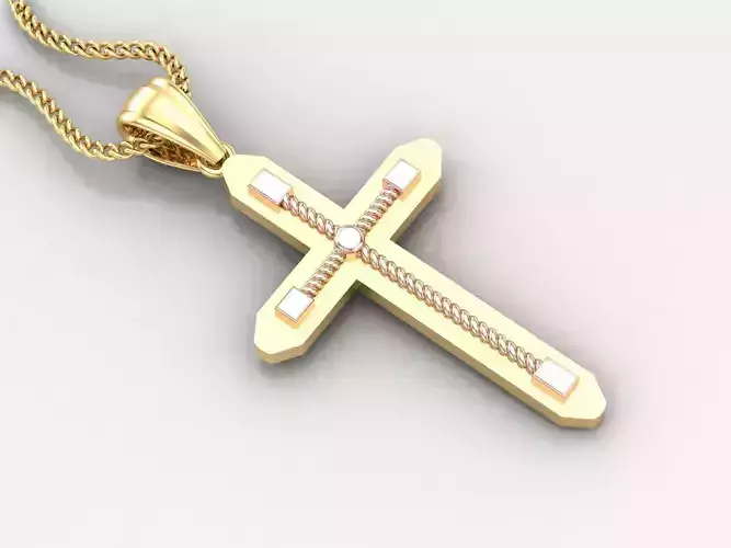 High Cross Pendant Light Gold 18K 4CP093