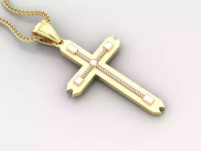 High Cross Pendant Light Gold 18K 4CP092