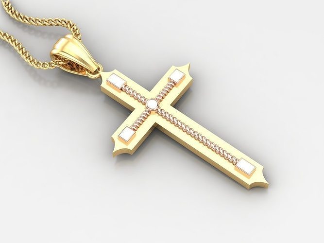 High Cross Pendant Light Gold 18K 4CP086 3D print model