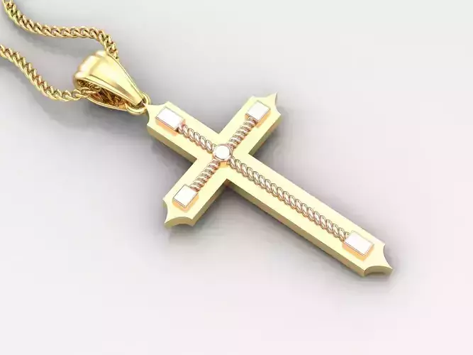 High Cross Pendant Light Gold 18K 4CP086
