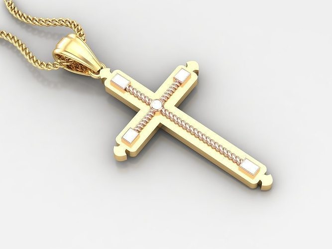 High Cross Pendant Light Gold 18K 4CP085 3D print model