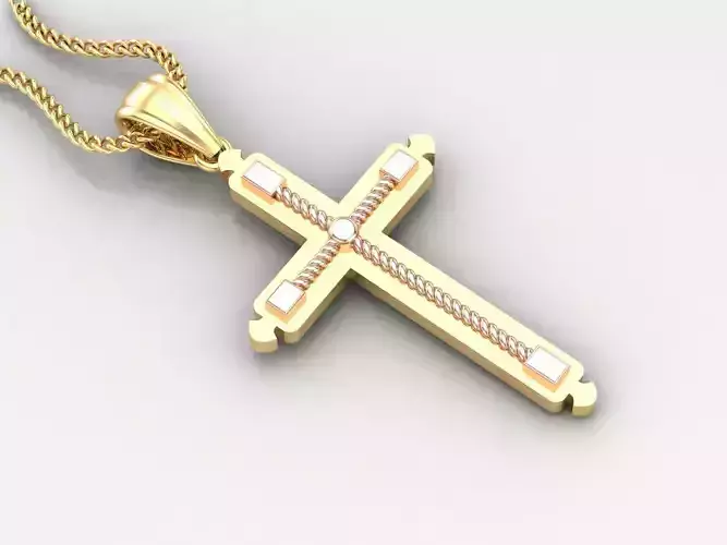 High Cross Pendant Light Gold 18K 4CP085