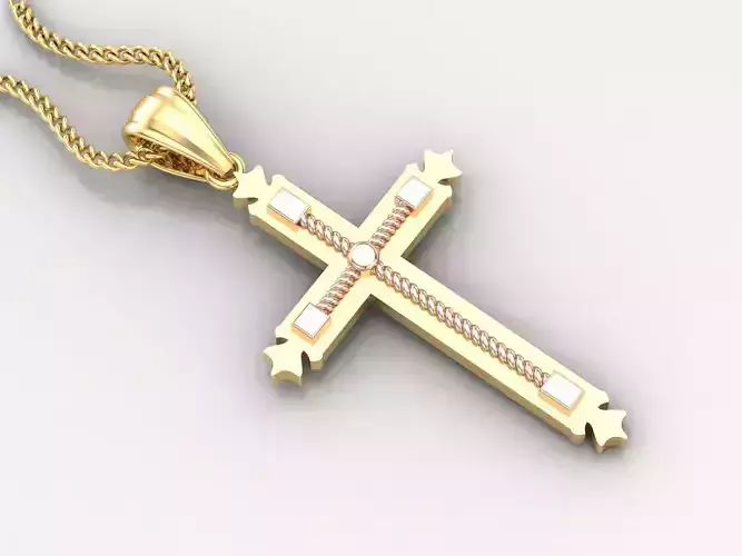 High Cross Pendant Light Gold 18K 4CP084