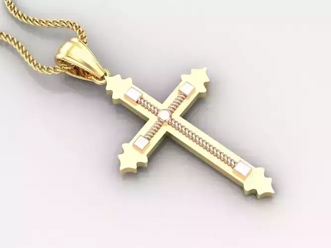 High Cross Pendant Light Gold 18K 4CP083