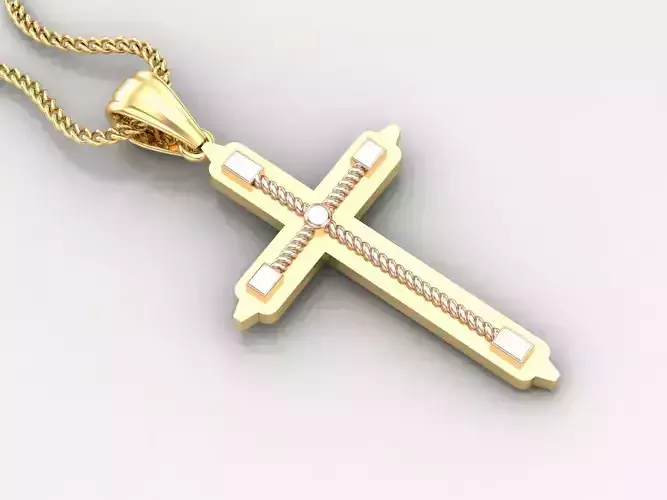 High Cross Pendant Light Gold 18K 4CP082