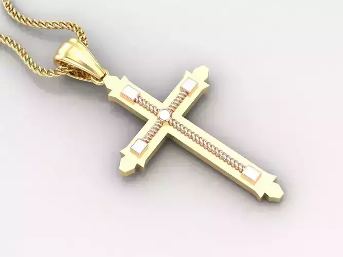 High Cross Pendant Light Gold 18K 4CP080