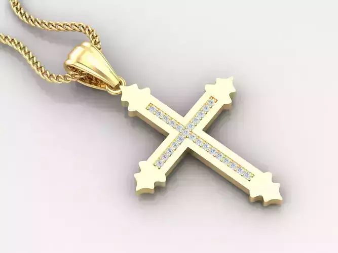 High Cross Pendant Light Gold 18K 4CP079