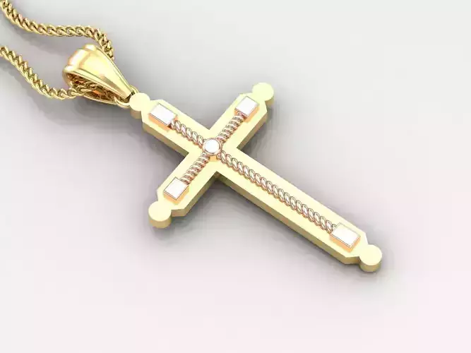 High Cross Pendant Light Gold 18K 4CP078