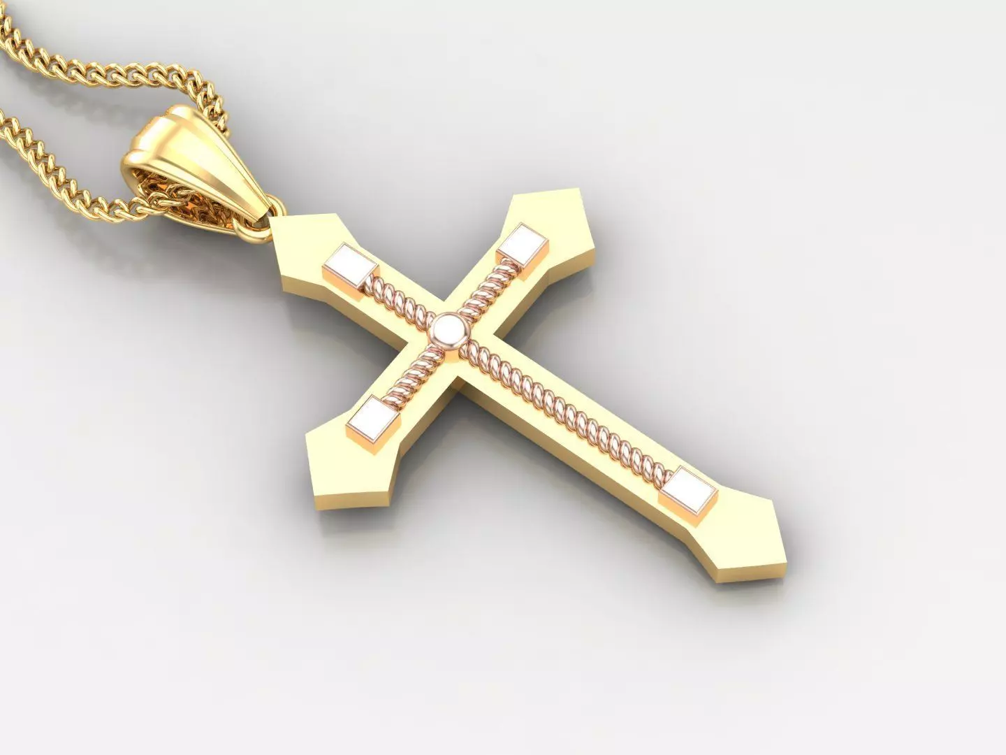 High Cross Pendant Light Gold 18K 4CP076 3D print model