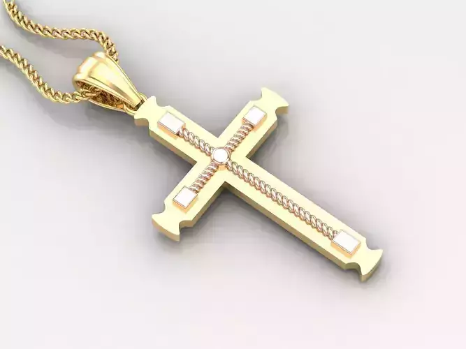 High Cross Pendant Light Gold 18K 4CP075