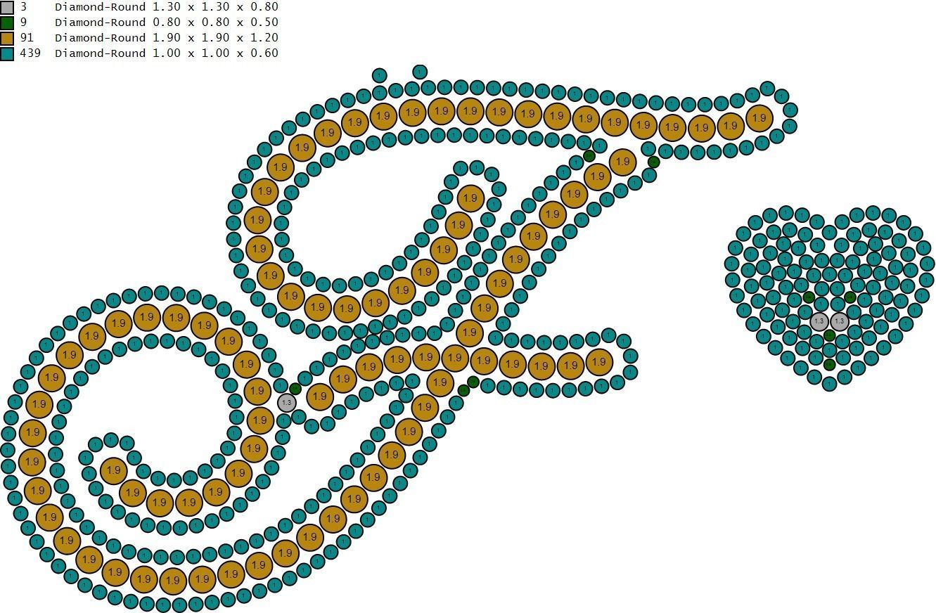 Custom Cursive Initial F Letter Diamond Pendant A to Z Alphabet 3D print model_19