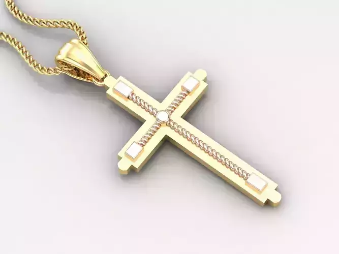 High Cross Pendant Light Gold 18K 4CP072