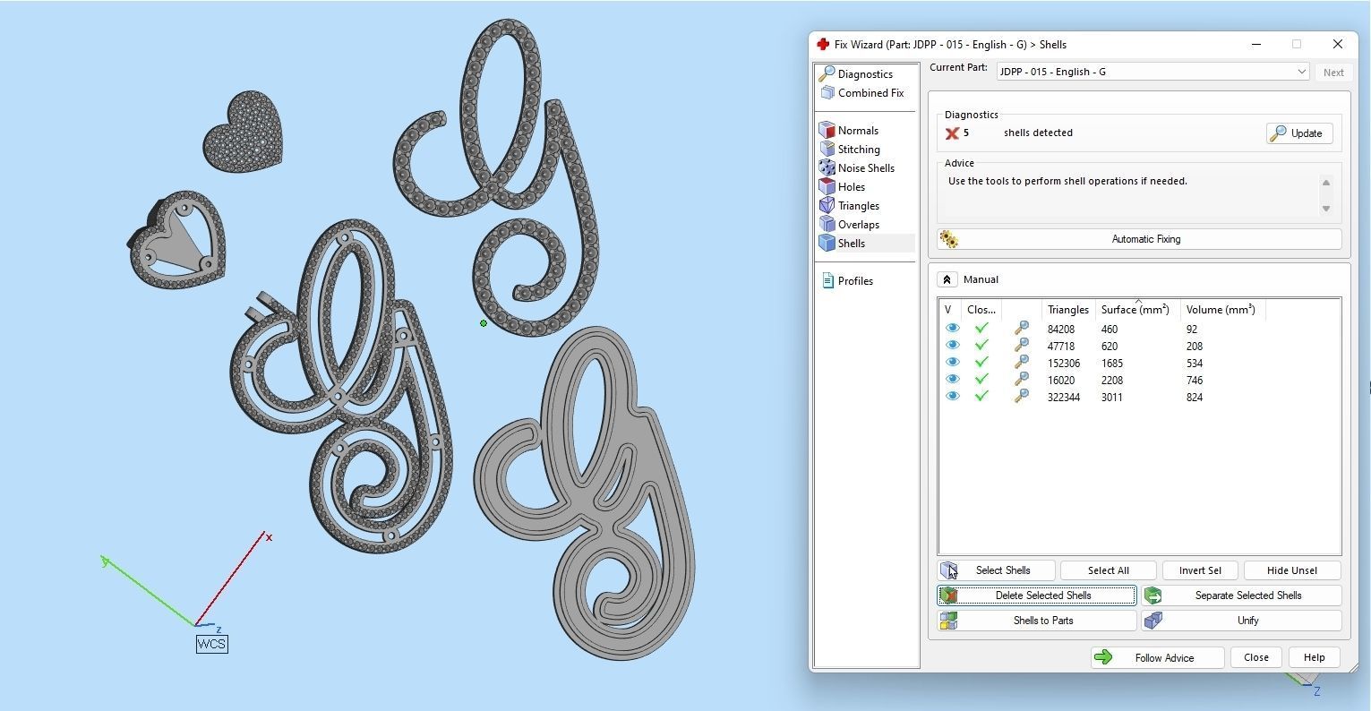 Custom Cursive Initial G Letter Diamond Pendant A to Z Alphabet 3D print model_18
