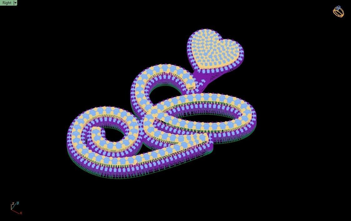 Custom Cursive Initial G Letter Diamond Pendant A to Z Alphabet 3D print model_15