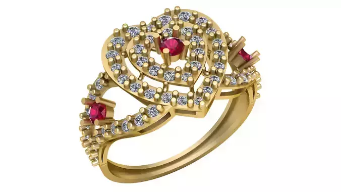 Stylish Proposal Heart Diamond Ring 3d Printable model