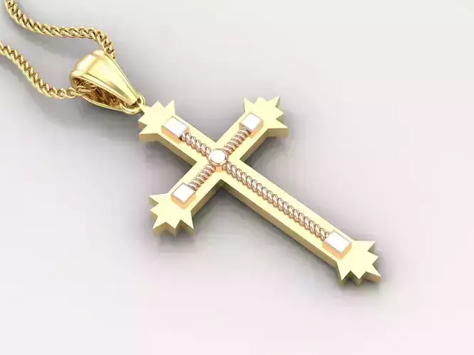 High Cross Pendant Light Gold 18K 4CP070 3D print model