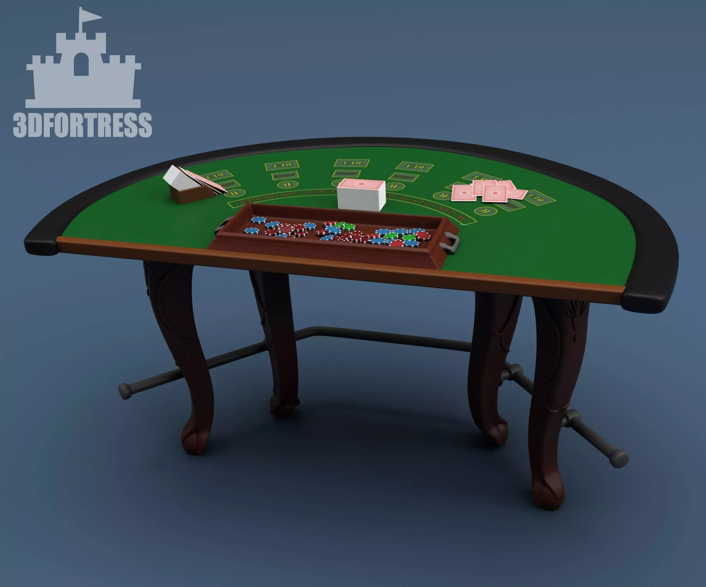 blackjack table 3D print model