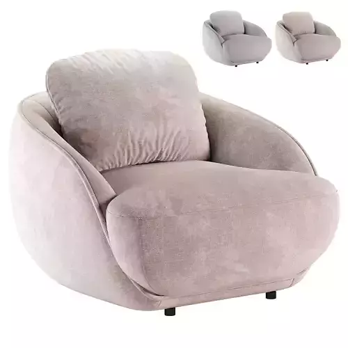 Fauteuil boule tissu bouclette Alpine