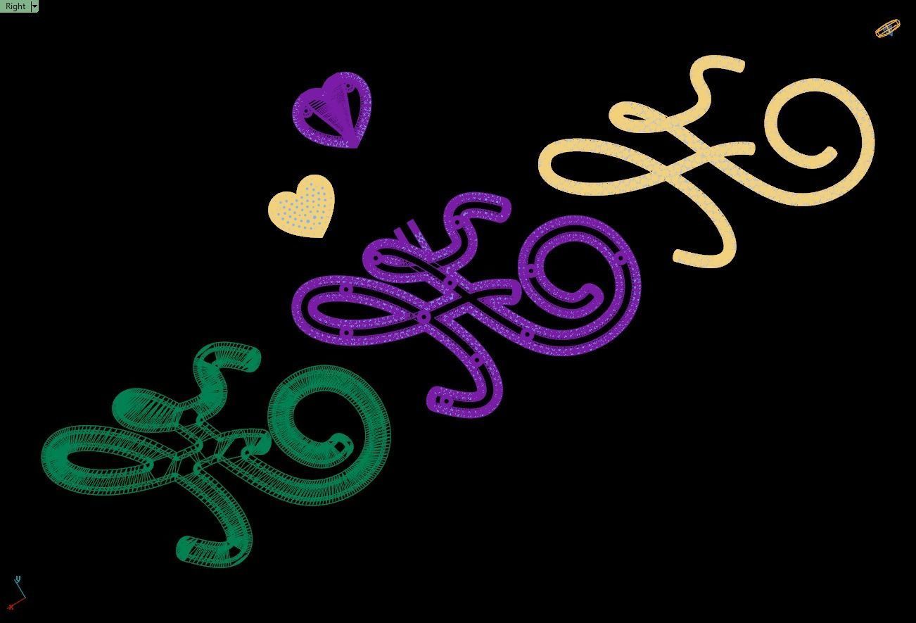 Custom Cursive Initial H Letter Diamond Pendant A to Z Alphabet 3D print model_18