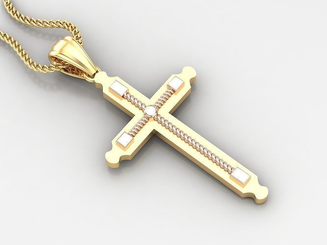 High Cross Pendant Light Gold 18K 4CP066 3D print model
