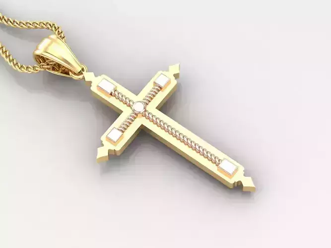 High Cross Pendant Light Gold 18K 4CP065