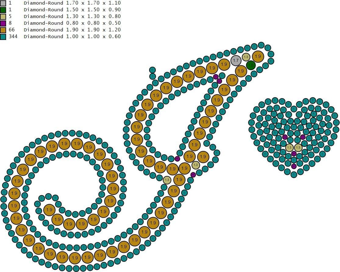 Custom Cursive Initial I Letter Diamond Pendant A to Z Alphabet 3D print model_19