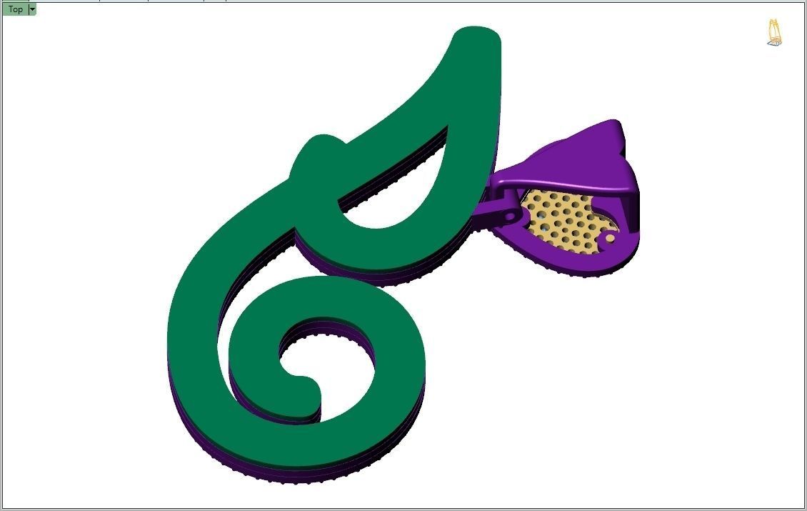 Custom Cursive Initial I Letter Diamond Pendant A to Z Alphabet 3D print model_10