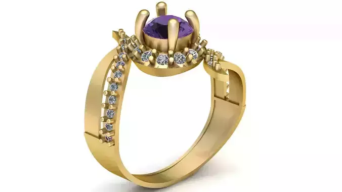 Stylish Wedding Diamond Ring 3d Printable Model