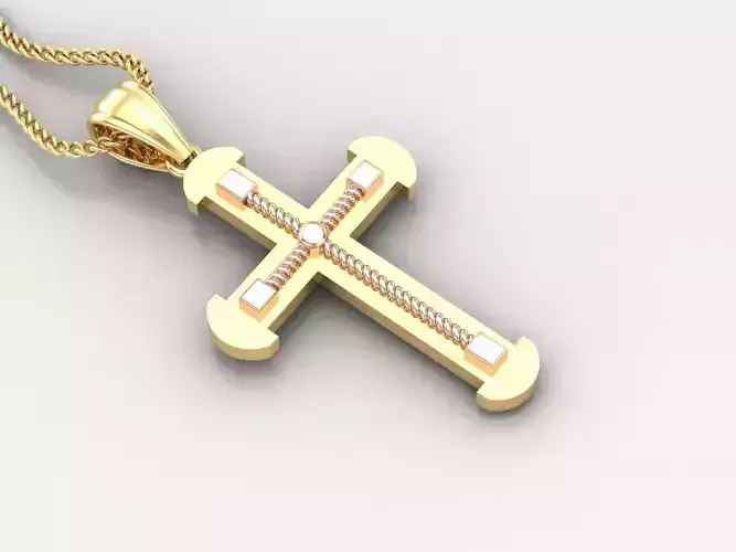 High Cross Pendant Light Gold 18K 4CP062