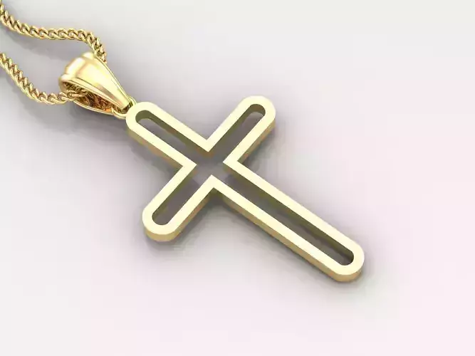 High Cross Pendant Light Gold 18K 4CP061