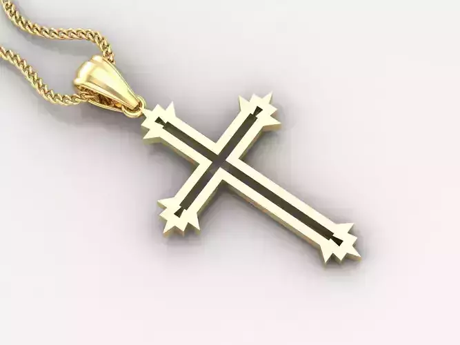 High Cross Pendant Light Gold 18K 4CP060 3D print model
