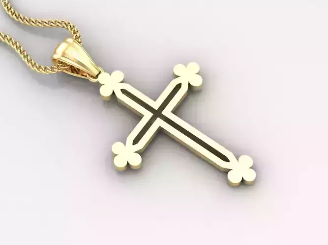 High Cross Pendant Light Gold 18K 4CP058