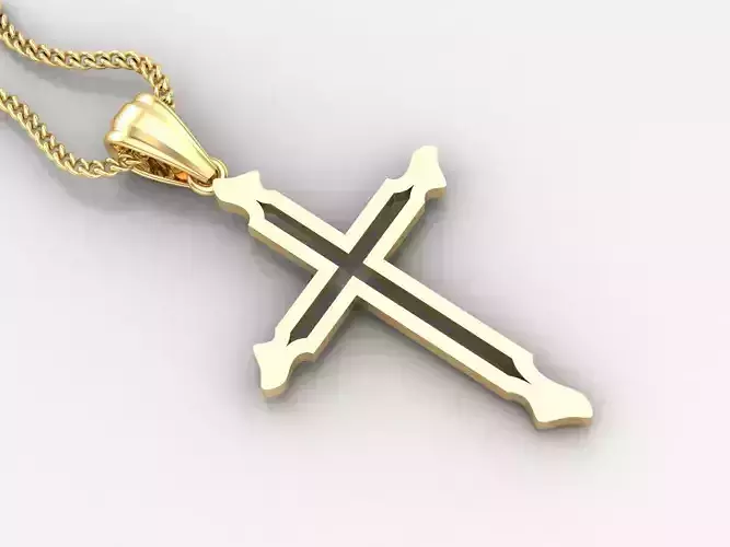 High Cross Pendant Light Gold 18K 4CP056