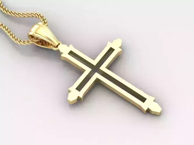 High Cross Pendant Light Gold 18K 4CP055 3D print model