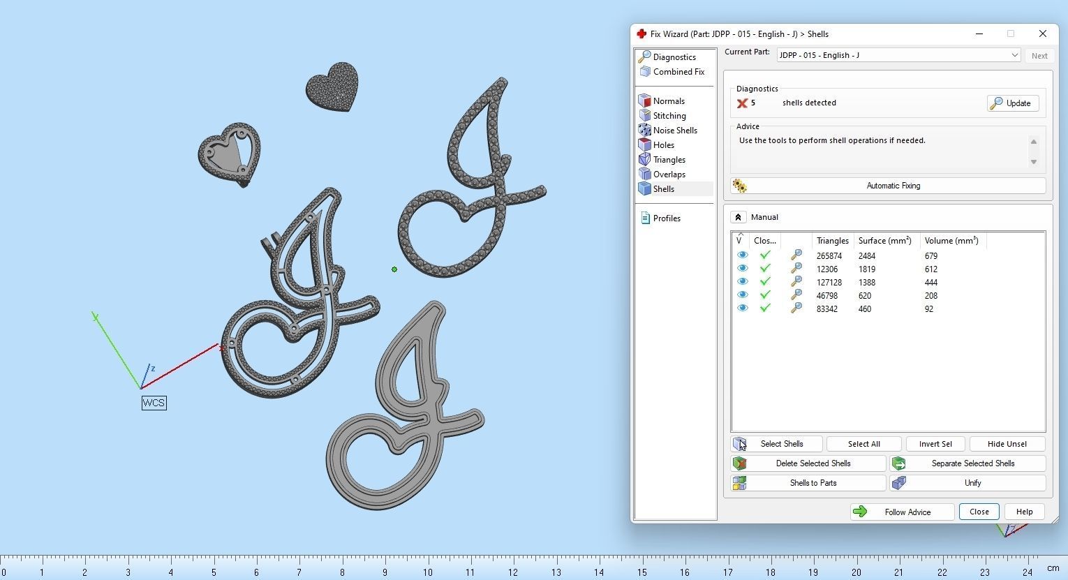 Custom Cursive Initial J Letter Diamond Pendant A to Z Alphabet 3D print model_18
