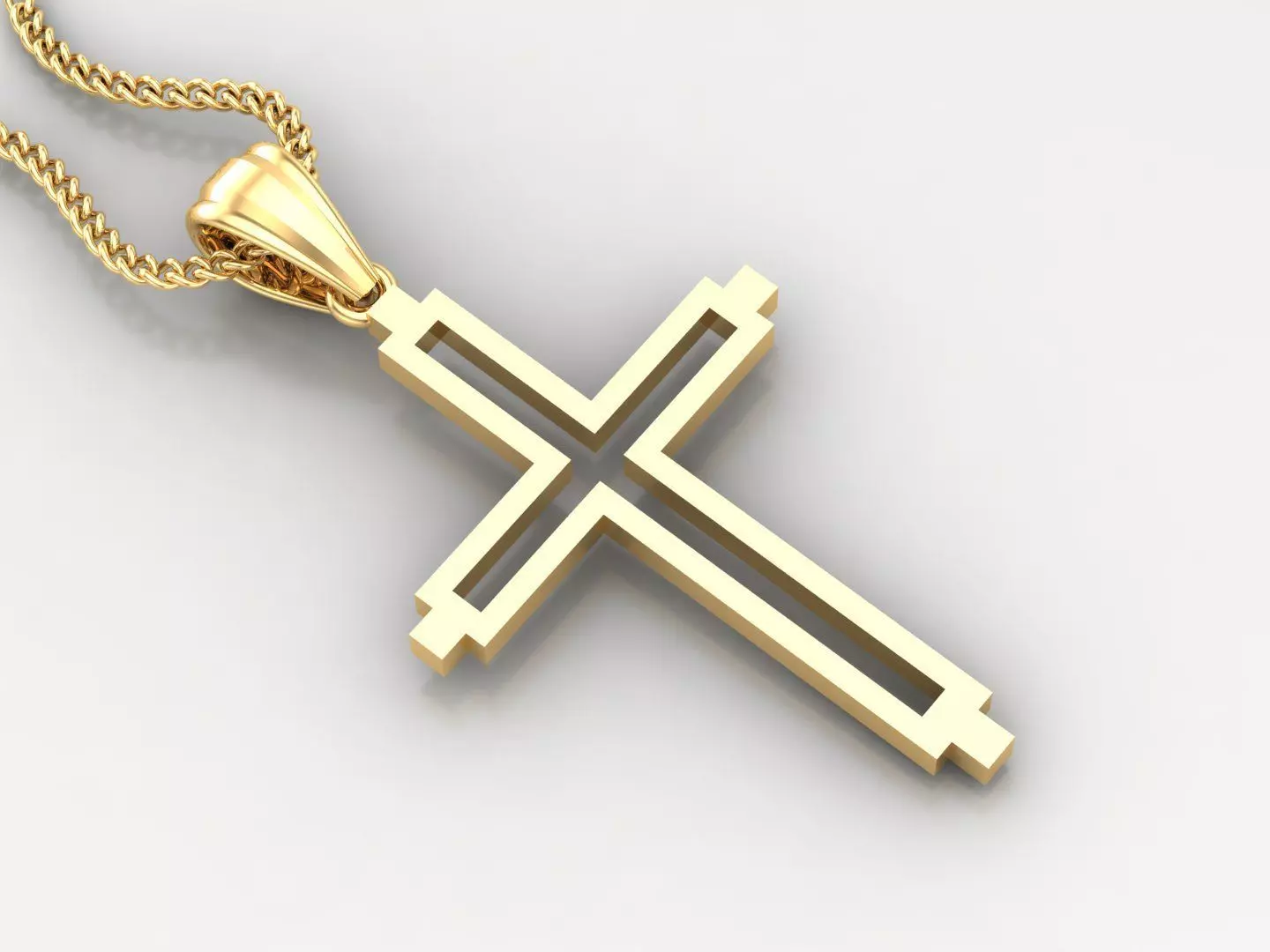 High Cross Pendant Light Gold 18K 4CP052 3D print model