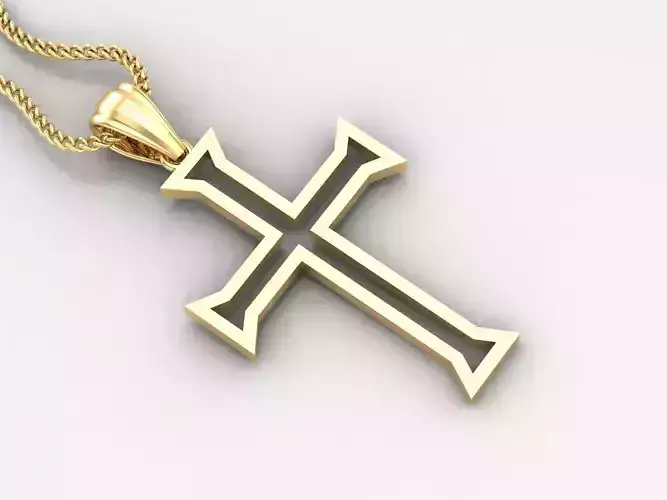 High Cross Pendant Light Gold 18K 4CP049