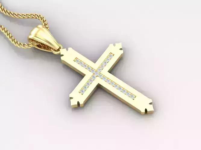 High Cross Pendant Light Gold 18K 4CP046