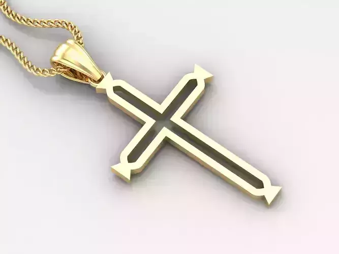 High Cross Pendant Light Gold 18K 4CP045