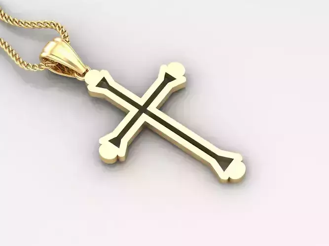 High Cross Pendant Light Gold 18K 4CP041