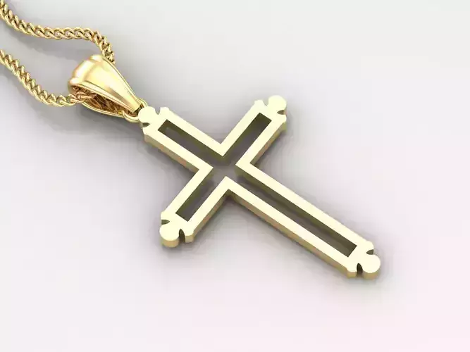 High Cross Pendant Light Gold 18K 4CP039